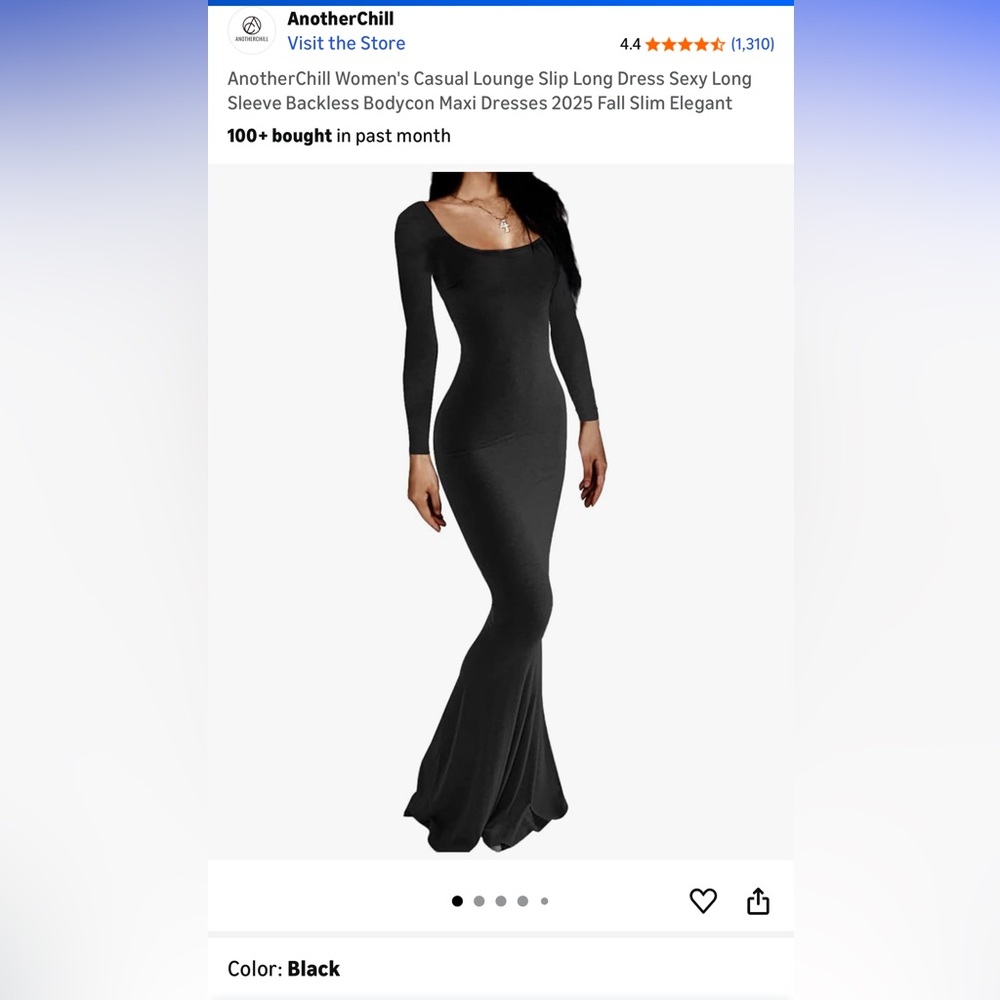 Chic Black Long Sleeve Maxi Dress